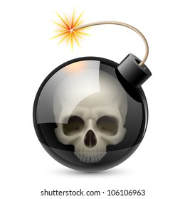 Bomb with Skull. Illustration on white background for design