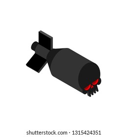 Bomb skull isolated. Torpedo bombshell. vector illustration