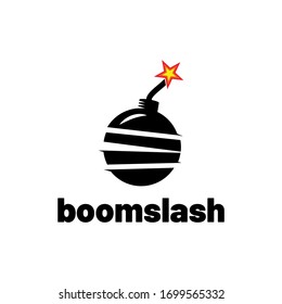 Bomb Slash-Logo-Design für die geschäftliche Vektorillustration von Agenturen
