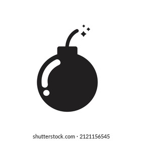 Bomb with sparkles. vector illustration