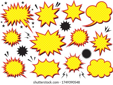 Bomb-Sprechblase-Zeichensatz (Sprachblase-Rahmen)