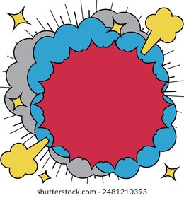 Bomb speech bubble image icon material