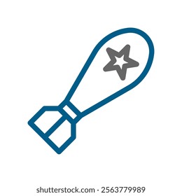Bomb with a star icon. Concept of war, conflict, and danger.