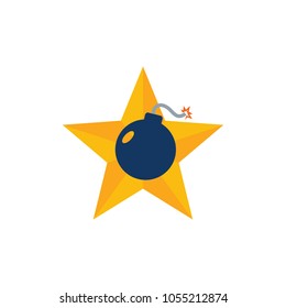 Bomb Star Logo Icon Design