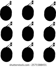  bomb, star ,rectangle, triangle, fruit, silhouette for ads and brands