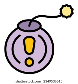 Bomb-Stress-Symbol-Umrissvektor. Ruhige Gesundheit. Selbstfarbige Badewanne