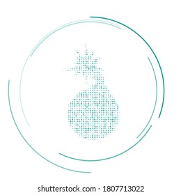 Das Bombensymbol gefüllt mit Teelöffeln. Vektorgrafik auf weißem Hintergrund