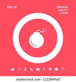 Bomb symbol icon. Graphic elements for your design