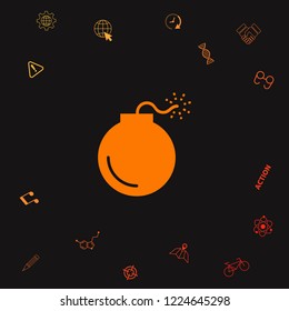 Bomb symbol icon. Graphic elements for your design