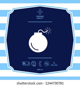 Bomb symbol icon. Graphic elements for your design