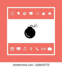 Bomb symbol icon. Graphic elements for your design