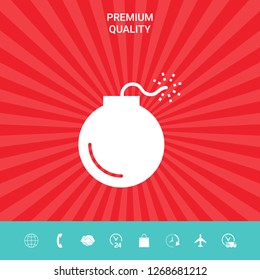 Bomb symbol icon. Graphic elements for your design