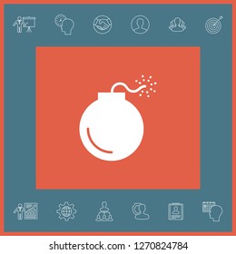 Bomb symbol icon. Graphic elements for your design