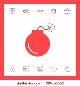 Bomb symbol icon. Graphic elements for your design