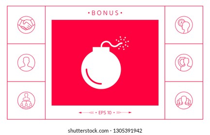 Bomb symbol icon. Graphic elements for your design