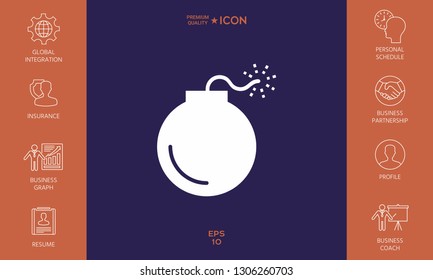 Bomb symbol icon. Graphic elements for your design