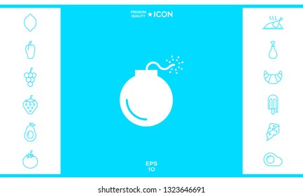 Bomb symbol icon. Graphic elements for your design