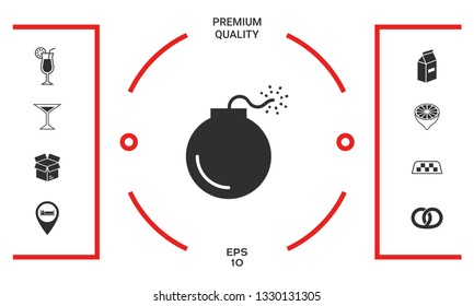 Bomb symbol icon. Graphic elements for your design