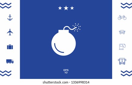 Bomb symbol icon. Graphic elements for your design