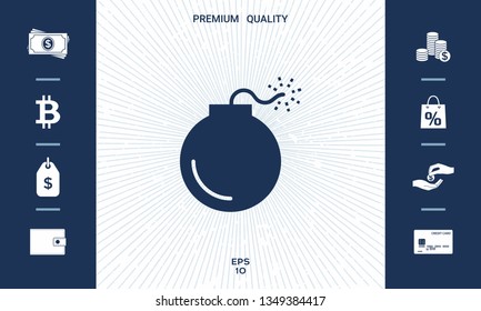 Bomb symbol icon. Graphic elements for your design