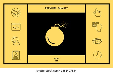Bomb symbol icon. Graphic elements for your design