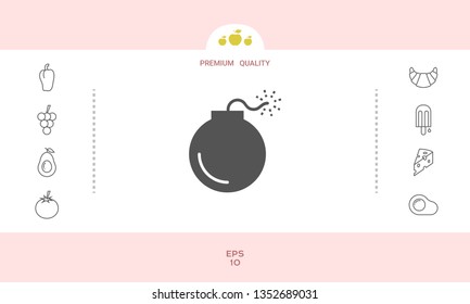Bomb symbol icon. Graphic elements for your design