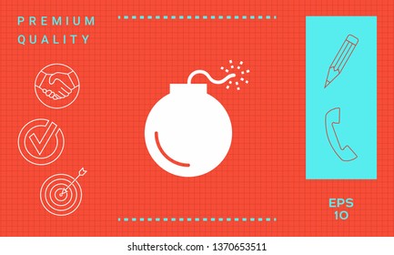 Bomb symbol icon. Graphic elements for your design