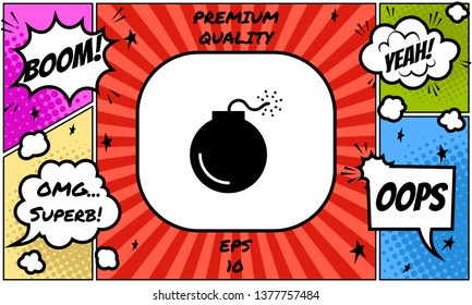 Bomb symbol icon. Graphic elements for your design