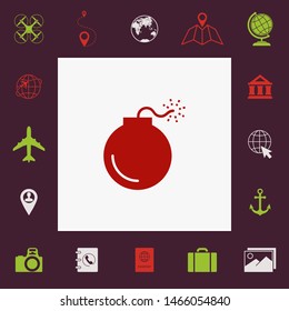 Bomb symbol icon. Graphic elements for your design