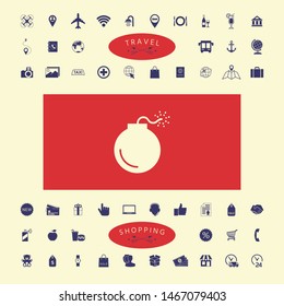 Bomb symbol icon. Graphic elements for your design