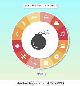 Bomb symbol icon. Graphic elements for your design