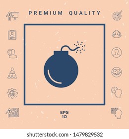 Bomb symbol icon. Graphic elements for your design