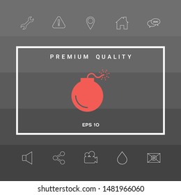 Bomb symbol icon. Graphic elements for your design