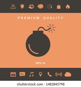 Bomb symbol icon. Graphic elements for your design
