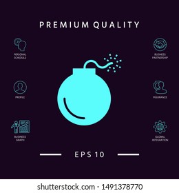 Bomb symbol icon. Graphic elements for your design