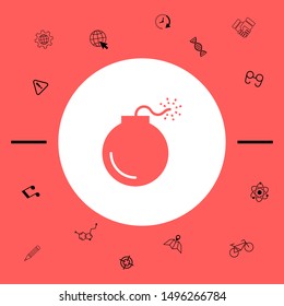 Bomb symbol icon. Graphic elements for your design