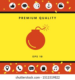 Bomb symbol icon. Graphic elements for your design