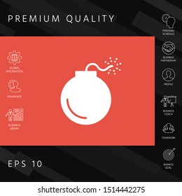 Bomb symbol icon. Graphic elements for your design