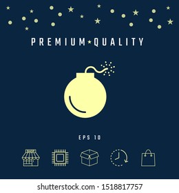 Bomb symbol icon. Graphic elements for your design