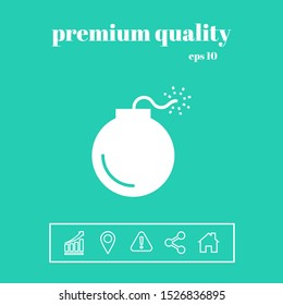 Bomb symbol icon. Graphic elements for your design