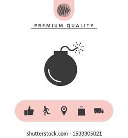 Bomb symbol icon. Graphic elements for your design