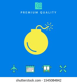 Bomb symbol icon. Graphic elements for your design