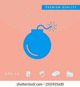 Bomb symbol icon. Graphic elements for your design