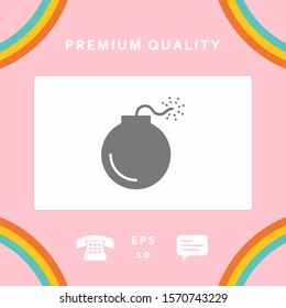 Bomb symbol icon. Graphic elements for your design