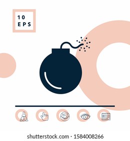 Bomb symbol icon. Graphic elements for your design