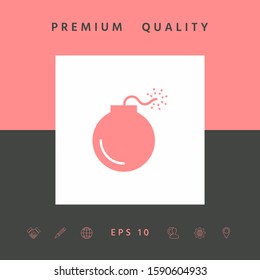 Bomb symbol icon. Graphic elements for your design