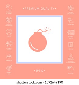 Bomb symbol icon. Graphic elements for your design