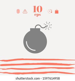Bomb symbol icon. Graphic elements for your design