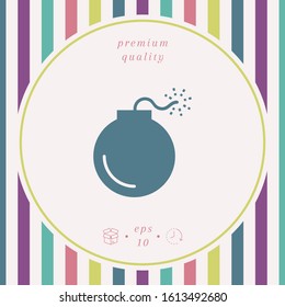 Bomb symbol icon. Graphic elements for your design