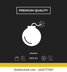 Bomb symbol icon. Graphic elements for your design